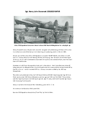 A preview of a PDF biography for Brownett, Henry John